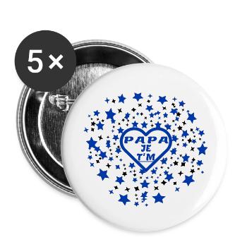 Papa, ich liebe dich - Buttons klein 25 mm (5er Pack) - Weiß - Vorne