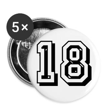 18th birthday of legal age - Buttons small 1''/25 mm (5-pack) - white - Front