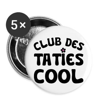 club des taties cool - Lot de 5 petits badges (25 mm) - blanc - Devant