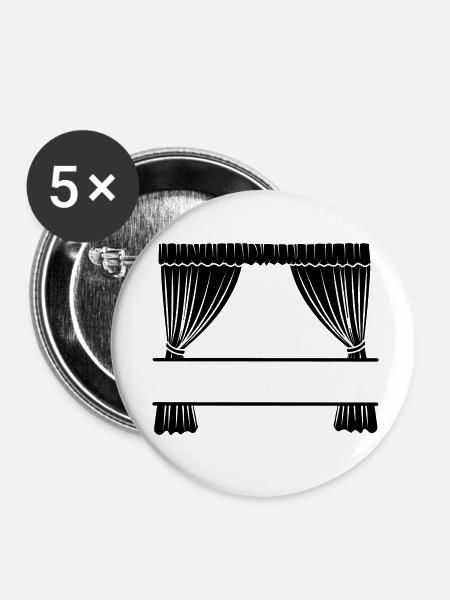 Vorhänge mit Aussparung - Buttons klein 25 mm (5er Pack) - Weiß