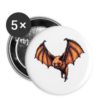 Flying Fox in 8 Bit Retro Video Games Graphics - Buttons small 1''/25 mm (5-pack) - white - Front