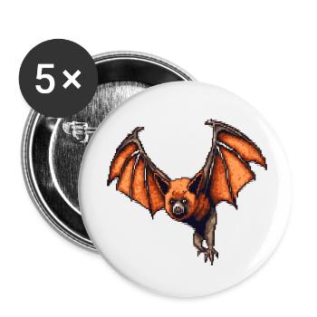 Flying fox in old 16 bit retro graphics - Buttons small 1''/25 mm (5-pack) - white - Front