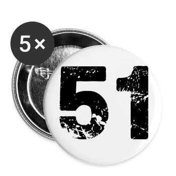 51 - Buttons klein 25 mm (5er Pack) - Weiß - Vorne