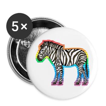 Zebra - Buttons klein 25 mm (5er Pack) - Weiß - Vorne