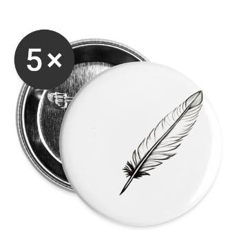 Eine Feder - Buttons klein 25 mm (5er Pack) - Weiß - Vorne