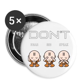 Don't hear see speak boy - Buttons small 1''/25 mm (5-pack) - white - Front