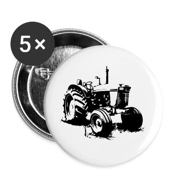 Traktor Farmer Symbol Bauer - Buttons klein 25 mm (5er Pack) - Weiß - Vorne