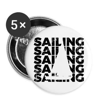 Segeln - Buttons klein 25 mm (5er Pack) - Weiß - Vorne