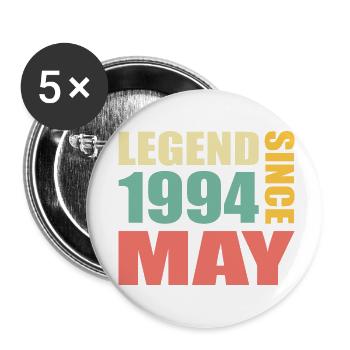 29. Geburtstag Mai Jahrgang 1994 Geschenkidee - Buttons klein 25 mm (5er Pack) - Weiß - Vorne