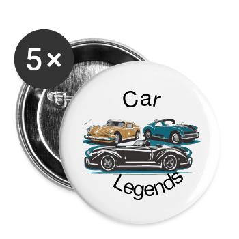 Car legends - Buttons klein 25 mm (5er Pack) - Weiß - Vorne