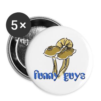 funny guys - Psychedelischer Pilz - Buttons klein 25 mm (5er Pack) - Weiß - Vorne
