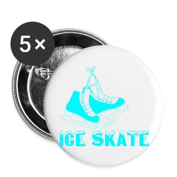 Live Love Ice Skate Figure Skater Ice Skating - Buttons klein 25 mm (5er Pack) - Weiß - Vorne