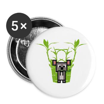Koala eats Bamboo - Buttons small 1''/25 mm (5-pack) - white - Front