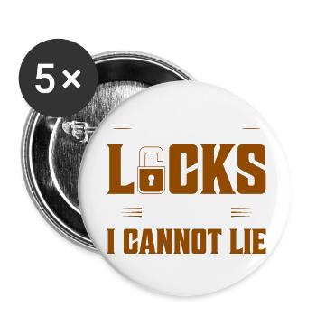 I Love Big Locks And I Cannot Lie Lockpicker Locks - Buttons small 1''/25 mm (5-pack) - white - Front