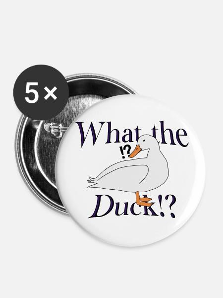 What the Duck!? - Buttons klein 25 mm (5er Pack) - Weiß