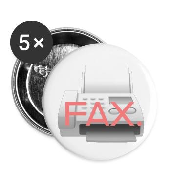 Fax-Symbol - Buttons klein 25 mm (5er Pack) - Weiß - Vorne