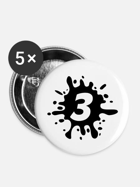 3 - Buttons klein 25 mm (5er Pack) - Weiß