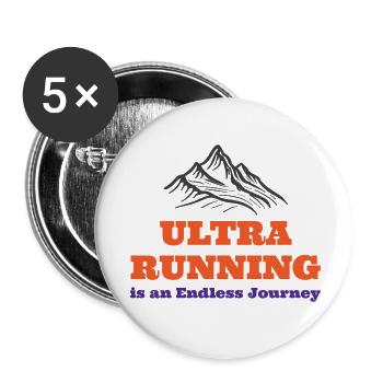 L’ultra course à pied est un voyage sans fin - Lot de 5 petits badges (25 mm) - blanc - Devant