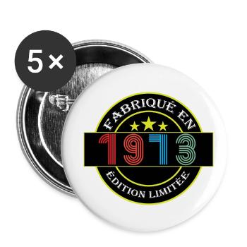 Fabriqué en 1973 Edition limitée - Lot de 5 petits badges (25 mm) - blanc - Devant