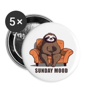 Sunday mood - Buttons small 1''/25 mm (5-pack) - white - Front