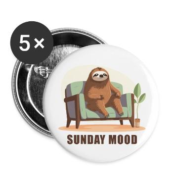 Ambiance du dimanche - Lot de 5 petits badges (25 mm) - blanc - Devant