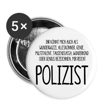 Polizist – ein Alleskönner, Genie, Multitalent - Buttons klein 25 mm (5er Pack) - Weiß - Vorne