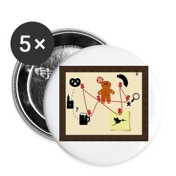 Alsace Detective - Buttons small 1''/25 mm (5-pack) - white - Front