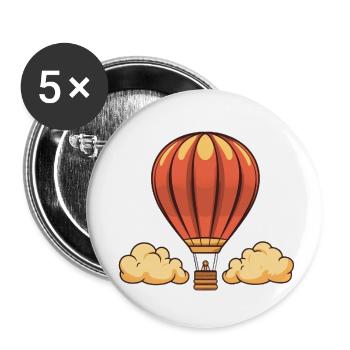 Hot Air Balloon, Tethered Balloon - Buttons small 1''/25 mm (5-pack) - white - Front