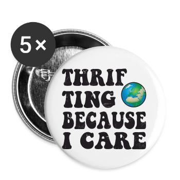 Thripting. Parce que je m’en soucie. - Lot de 5 petits badges (25 mm) - blanc - Devant