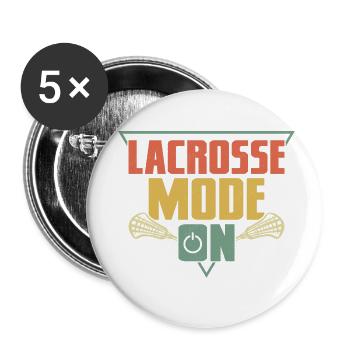 Lacrosse Mode On Player Team - Buttons klein 25 mm (5er Pack) - Weiß - Vorne