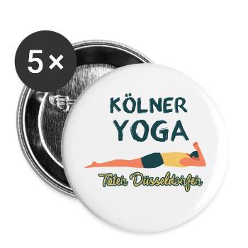 kölner yoga,yoga,köln,düsserdorfer - Buttons klein 25 mm (5er Pack) - Weiß - Vorne