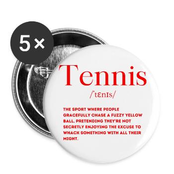 Tennis Définition Langue Anglais - Lot de 5 petits badges (25 mm) - blanc - Devant
