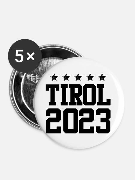 Tirol 2023 - Buttons klein 25 mm (5er Pack) - Weiß