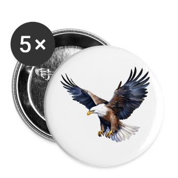 Bald eagle - Buttons small 1''/25 mm (5-pack) - white - Front