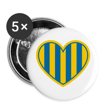 Cœur suédois - Lot de 5 petits badges (25 mm) - blanc - Devant