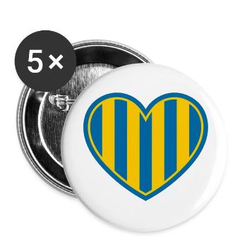 Cœur suédois - Lot de 5 petits badges (25 mm) - blanc - Devant