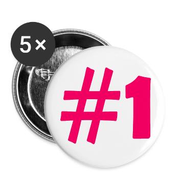 #1 - Buttons klein 25 mm (5er Pack) - Weiß - Vorne
