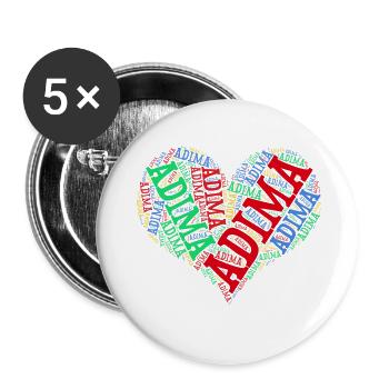 T-Shirt Adima Herz Wort Wolke Text Kunst Collage - Buttons klein 25 mm (5er Pack) - Weiß - Vorne