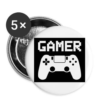 gamer - Buttons small 1''/25 mm (5-pack) - white - Front