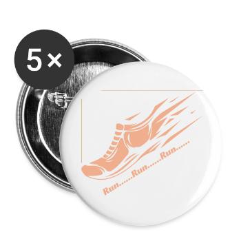 Run... Run... Run... - Buttons small 1''/25 mm (5-pack) - white - Front