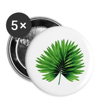 La feuille de palmier - Lot de 5 petits badges (25 mm) - blanc - Devant