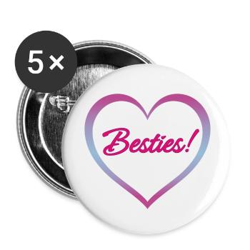 Besties - Buttons small 1''/25 mm (5-pack) - white - Front