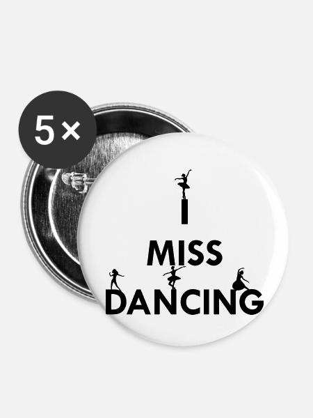 Dancing Dance Music - Buttons klein 25 mm (5er Pack) - Weiß