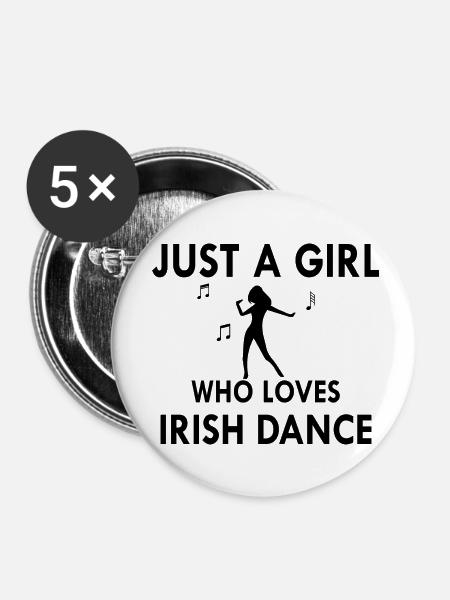 Dancing Dance Music - Buttons klein 25 mm (5er Pack) - Weiß