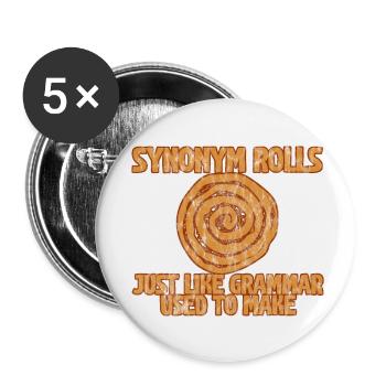 Rouleaux de synonymes tout comme la grammaire utilisée pour faire 3 - Lot de 5 petits badges (25 mm) - blanc - Devant