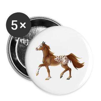 Herbstliches Pferd🍁🍂 - Buttons klein 25 mm (5er Pack) - Weiß - Vorne