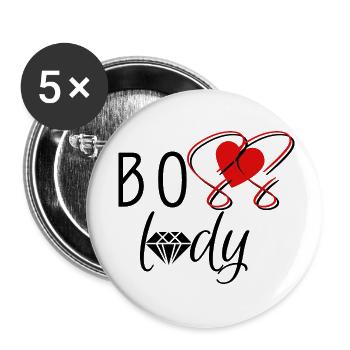 Bo$$ Lady - Buttons small 1''/25 mm (5-pack) - white - Front