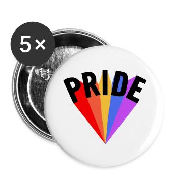 PRIDE LGBTQ+ MOTIFS - Buttons small 1''/25 mm (5-pack) - white - Front