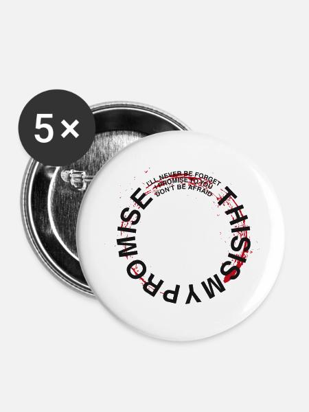 Mein Versprechen a - Buttons klein 25 mm (5er Pack) - Weiß