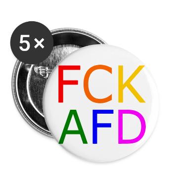Fck afd - Buttons klein 25 mm (5er Pack) - Weiß - Vorne